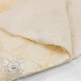 Tissu matelassé Flower design offwhite