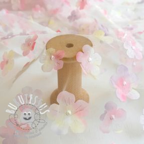 Tulle pour jupe tutu RETRO Flowers light pink