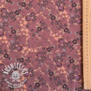 Viscose ROSELLA STRETCH Tossed flowers rosewood digital print