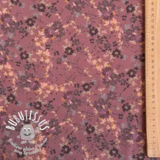 Viscose ROSELLA STRETCH Tossed flowers rosewood digital print