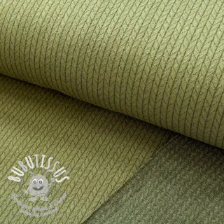 Tissu maille tricot RECYCLED Cable khaki