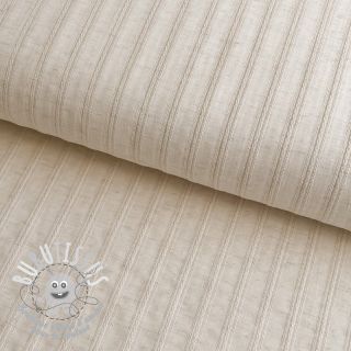 Tissu coton LINEN JACQUARD Stripes beige