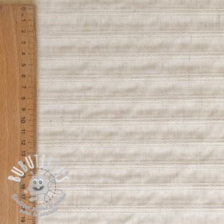 Tissu coton LINEN JACQUARD Stripes beige