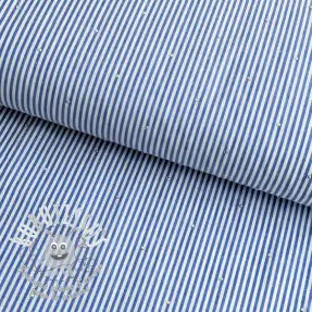 Tissu coton YARN DYED Stripes with studs blue