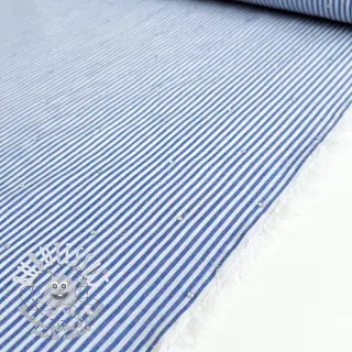 Tissu coton YARN DYED Stripes with studs blue
