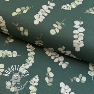 Tissu déco Eucalyptus dark green digital print