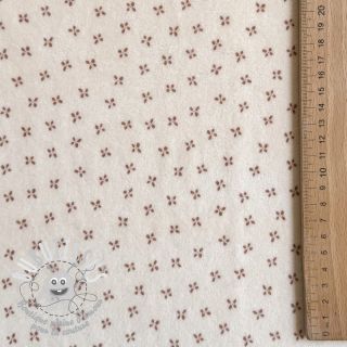 Tissu velours jersey Small flowers light salmon