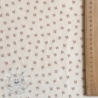 Tissu velours jersey Small flowers light salmon