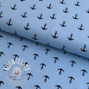 Jersey GLITTER Anchor light blue
