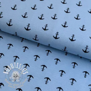Jersey GLITTER Anchor light blue