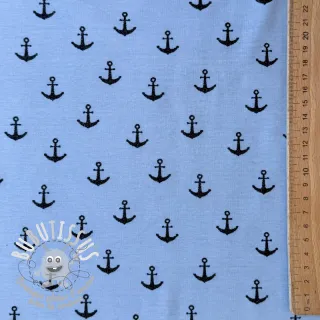 Jersey GLITTER Anchor light blue