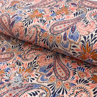 Jersey VISCOSE Paisley orange digital print