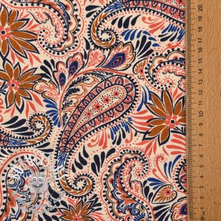 Jersey VISCOSE Paisley orange digital print