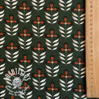 Tissu déco Flowers old green