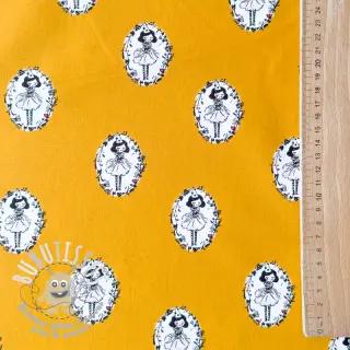 Tissu coton Arlequeen medailon ochre