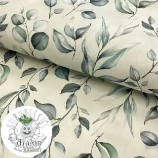 Tissu déco avec finition en Teflon HANDPAINT PLANT LOVER