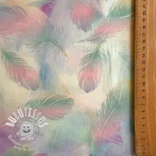 Tissu coton VOILE Feathers digital print