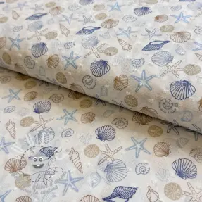 Tissu coton DOBBY Shells digital print