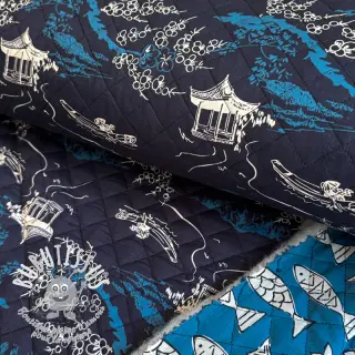 Tissu coton QUILT DOUBLE SIDED Square design B