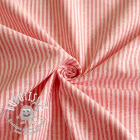 Tissu mélange lin et cotton Stripe salmon