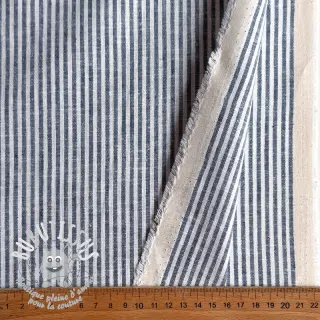 Tissu mélange lin et cotton Stripe jeans
