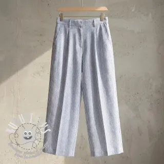 Tissu mélange lin et cotton Stripe jeans