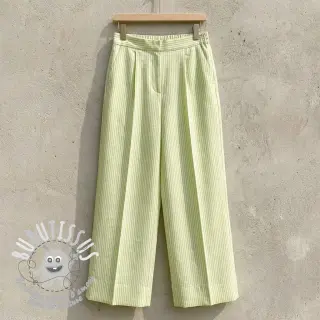 Tissu mélange lin et cotton Stripe lime