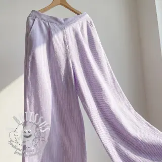 Tissu mélange lin et cotton Stripe purple