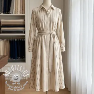 Lin avec viscose Pin black
