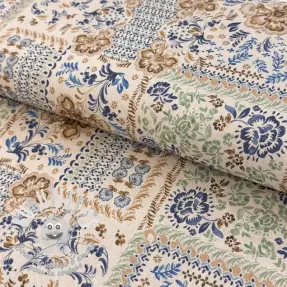 Tissu déco Linenlook Blue heritage digital print