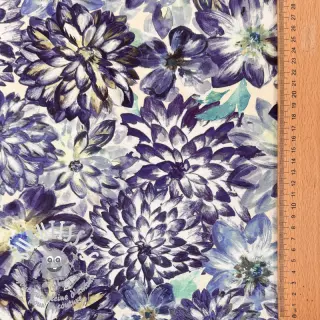 Tissu déco Peony blue digital print