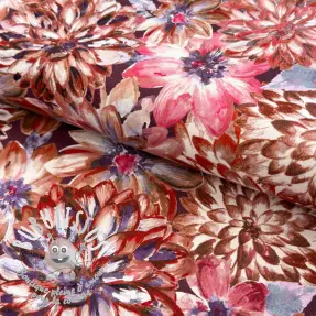 Tissu déco Peony orange digital print
