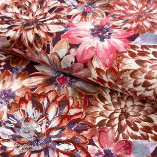 Tissu déco Peony orange digital print