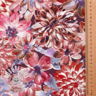 Tissu déco Peony orange digital print