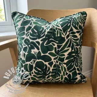 Tissu déco Big leaves green digital print