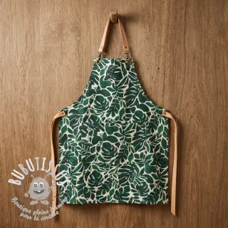 Tissu déco Big leaves green digital print