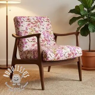 Tissu déco Floralia pink digital print