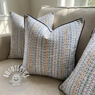 Tissu déco Linenlook Blue pattern digital print