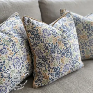 Tissu déco Linenlook Blue roses digital print
