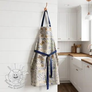 Tissu déco Linenlook Blue heritage digital print