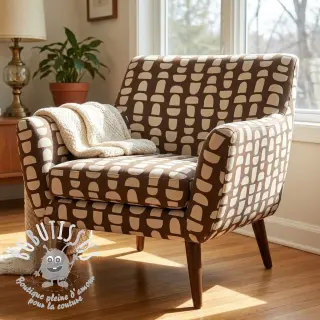 Tissu déco Linenlook Abstract brown