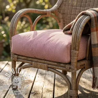 Tissu déco DOBBY Colored stripe burgundy