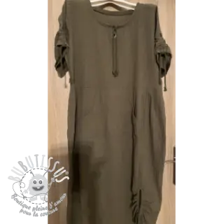 Tissu coton SLUB WASHED army green