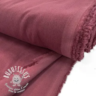 Tissu velours cotelé fin dark rose