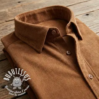 Tissu velours cotelé fin caramel