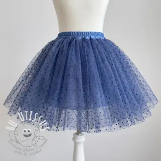 Tulle pour jupe tutu DOTS dark blue