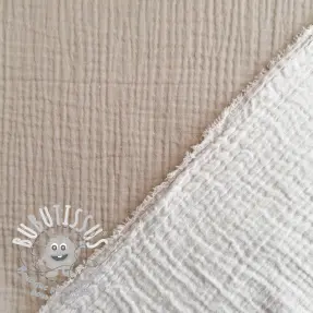 Tissu double gaze/mousseline DOUBLE FACE pebble