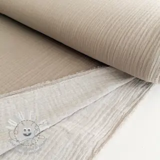Tissu double gaze/mousseline DOUBLE FACE pebble