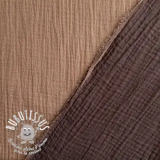Tissu double gaze/mousseline DOUBLE FACE mocha