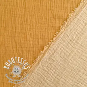 Tissu double gaze/mousseline DOUBLE FACE old yellow